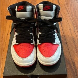 Jordan Kids Red, Black, and White Sneakers